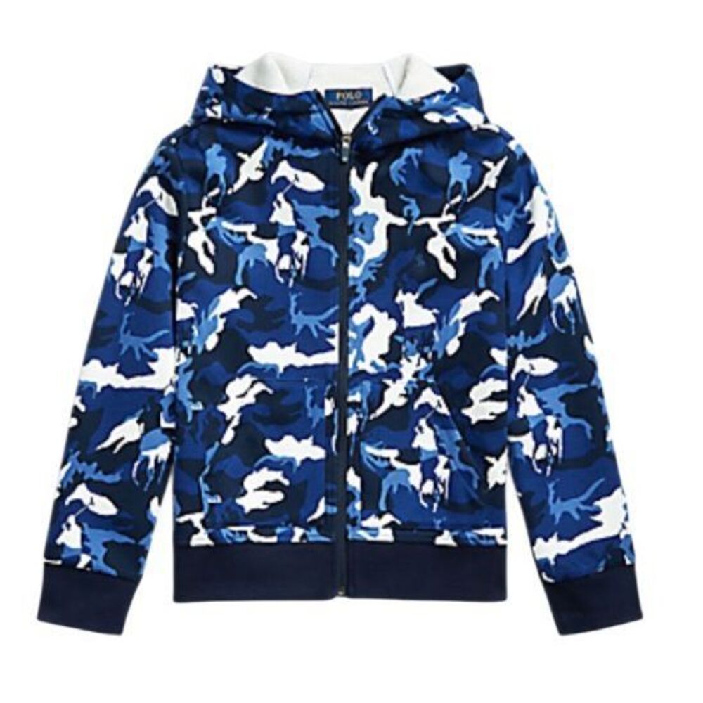 Polo Ralph Lauren Boys Full Zip Hoodie Camouflage Sweatshirt Sz. 8